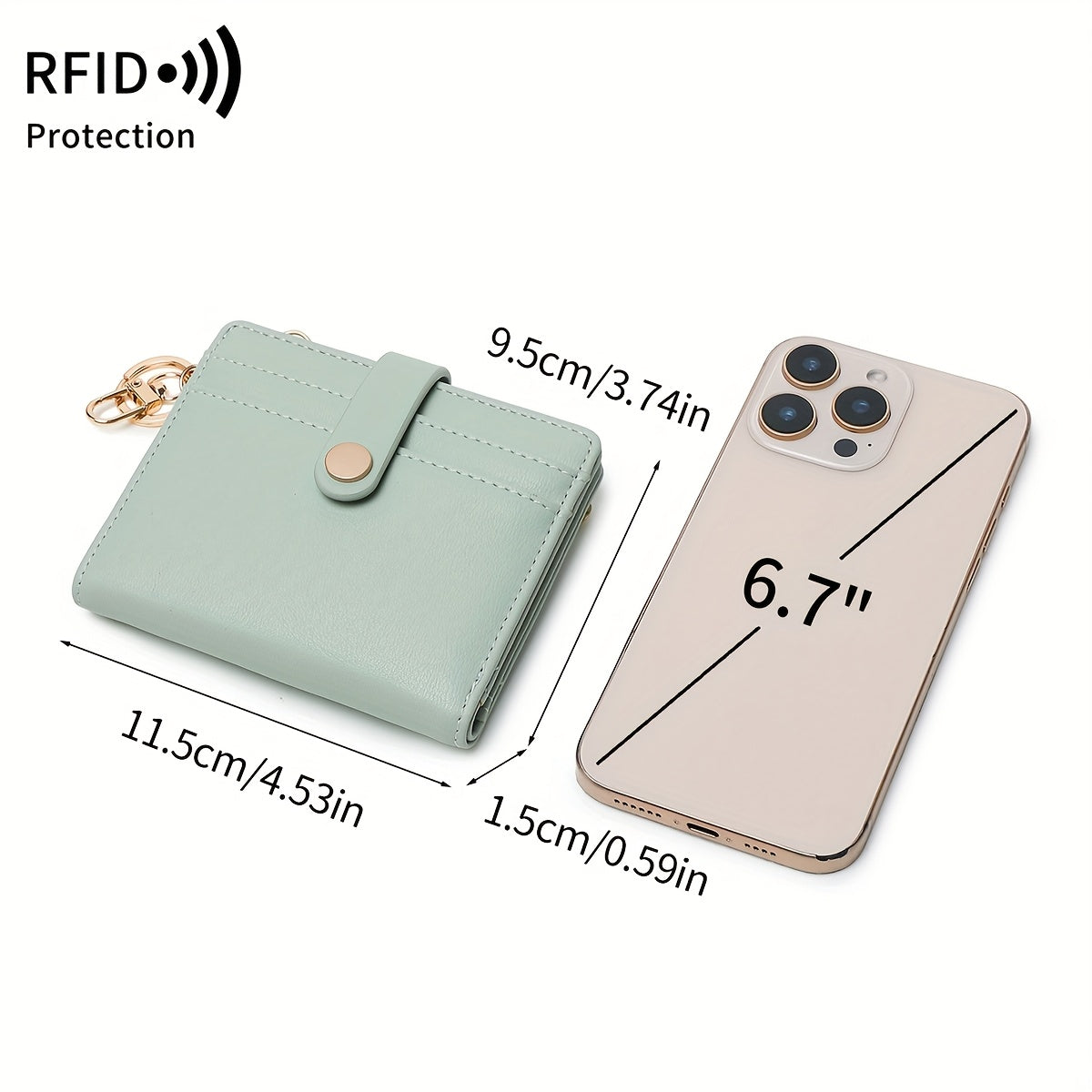 FOREVER MIYIN Compact RFID Blocking Women'S Wallet - Minimalist Ultra-Thin Bi-Fold with Multiple Card Slots, Coin Purse & Keychain, Lightweight Multi-Functional Short Wallet, Black, RFID Blockin