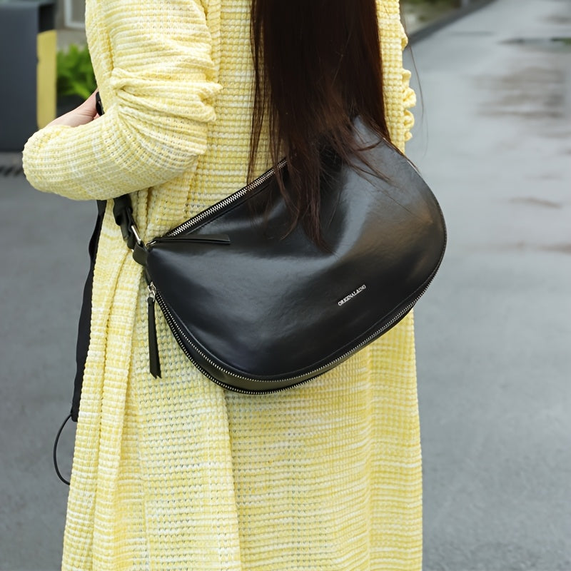Vintage Genuine Crossbody Bag for Women - Adjustable Detachable Strap, Zipper Closure, Multi-Way Carry (Crossbody\u002FShoulder\u002FHandbag) - Coffee Brown, Chocolate, Beige, Light Brown, Milk White, Green, Black - Casual & Formal Use