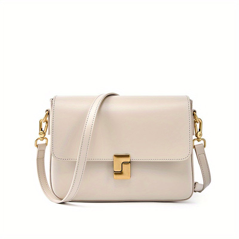 Chic Black Crossbody Bag with Golden-Tone Hardware - Versatile Shoulder Purse for Women, Minimalist Design, Zip Closure, Available in Sizes S to XXL