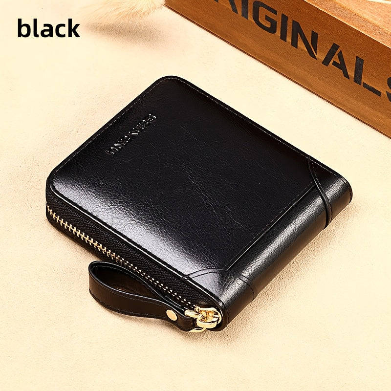 Vintage RFID Wallet BANYANU Women's Vintage RFID Blocking Wallet | Multi-Card Holder with Zipper, 2-Layer, Coin Purse & Card Slots, Compact Design for Everyday Use, Stylish Accessory, Textured Finish