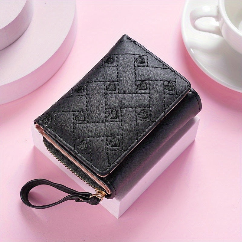 1\u002F2\u002F3pcs Embroidered Heart Coin Purse- Women'S Compact Wallet for Cash\u002FCards - Minimalist Pocket Organizer - Stylish Small Purse for Daily Essentials
