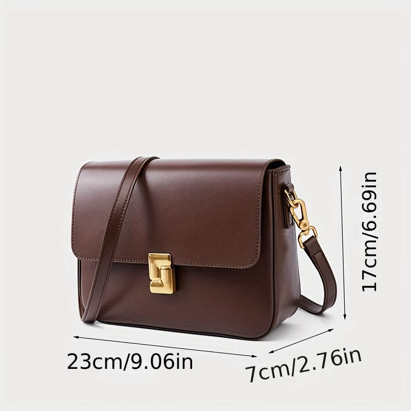 Chic Black Crossbody Bag with Golden-Tone Hardware - Versatile Shoulder Purse for Women, Minimalist Design, Zip Closure, Available in Sizes S to XXL
