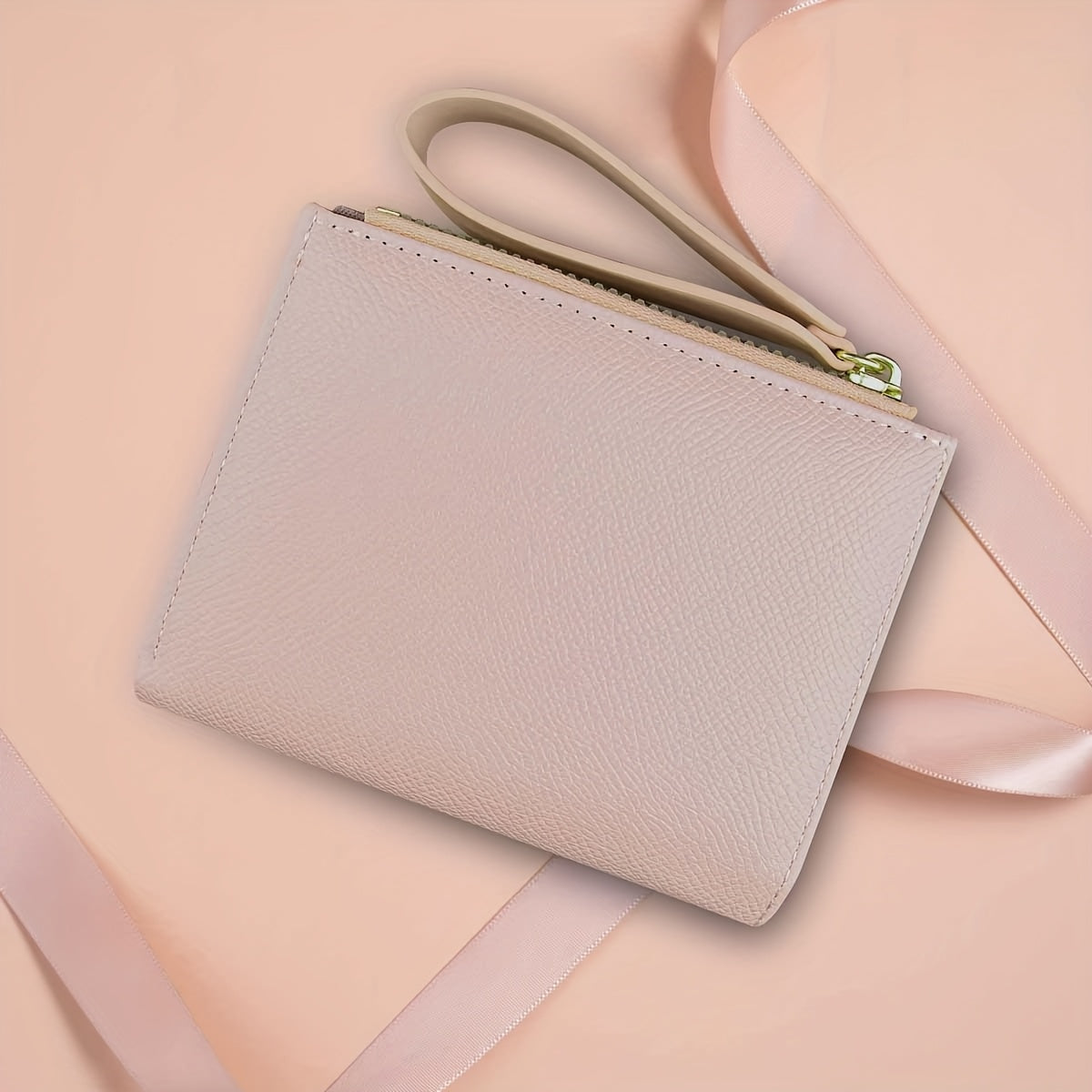 Women'S Mini Purse Ultra-Thin Double Fold Credit Card Clip Simple Zipper Coin Purse Women'S Clutch Purse