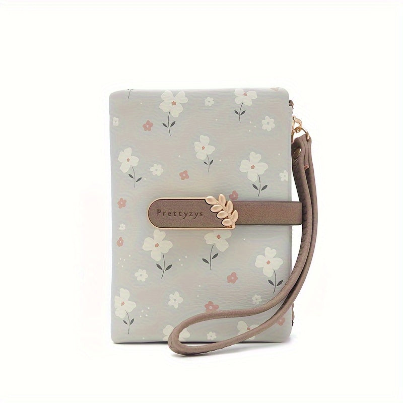 New Printed Short Women'S Wallet, a Fresh And Stylish Large-Capacity Multifunctional Purse, Wrist Wallet, Coin Pouch, And Card Holder All in One.
