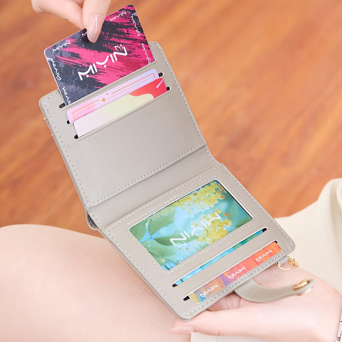 FOREVER MIYIN Compact RFID Blocking Women'S Wallet - Minimalist Ultra-Thin Bi-Fold with Multiple Card Slots, Coin Purse & Keychain, Lightweight Multi-Functional Short Wallet, Black, RFID Blockin