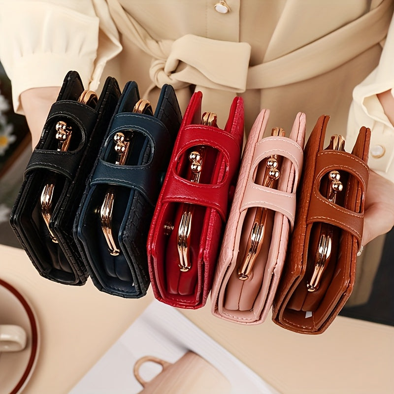 qimanshi Women'S Elegant Synthetic Synthetic Faux Leather Coin Purse - Compact Zipper Wallet with Multiple Card Slots, Elegant Design for Everyday Use, Everyday Wallet | Stylish Zipper Wallet | Secure Closure Wallet