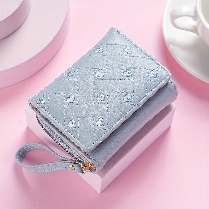1\u002F2\u002F3pcs Embroidered Heart Coin Purse- Women'S Compact Wallet for Cash\u002FCards - Minimalist Pocket Organizer - Stylish Small Purse for Daily Essentials