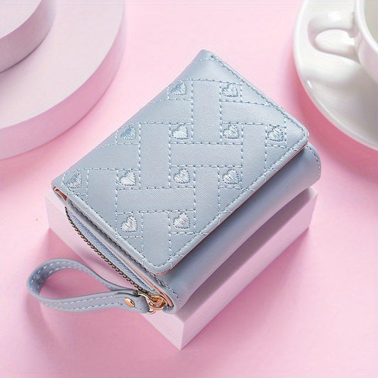1\u002F2\u002F3pcs Embroidered Heart Coin Purse- Women'S Compact Wallet for Cash\u002FCards - Minimalist Pocket Organizer - Stylish Small Purse for Daily Essentials