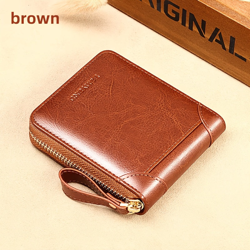 Vintage RFID Wallet BANYANU Women's Vintage RFID Blocking Wallet | Multi-Card Holder with Zipper, 2-Layer, Coin Purse & Card Slots, Compact Design for Everyday Use, Stylish Accessory, Textured Finish