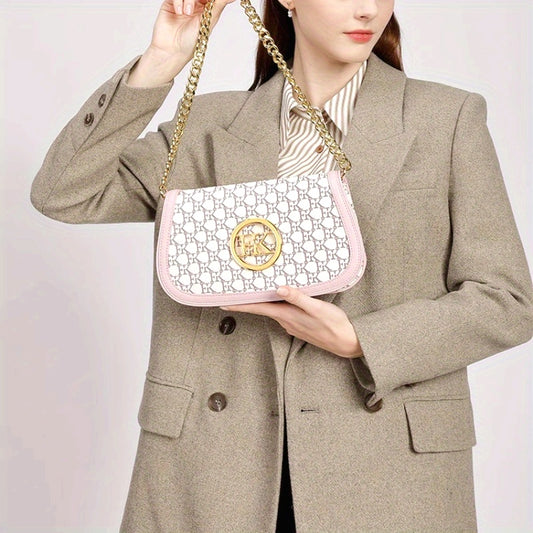 Elegant Women'S Crossbody Bag! 10 Styles Discovered Hong KongFK2025 New Texture Niche High-End Feel Chain Saddle Bag Old Flower Light Luxury Anti-Armpit Bags for Wome