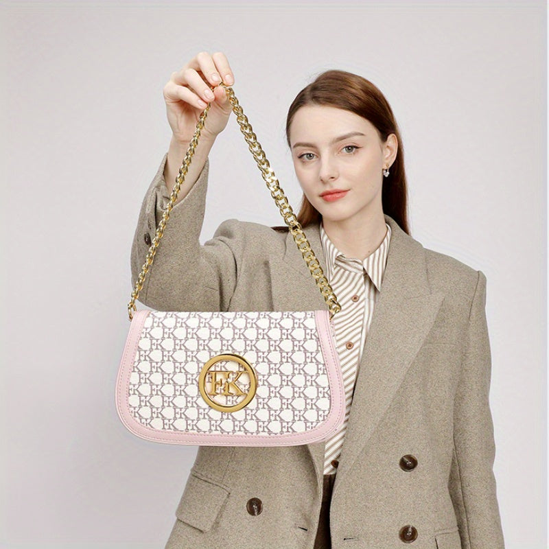 Elegant Women'S Crossbody Bag! 10 Styles Discovered Hong KongFK2025 New Texture Niche High-End Feel Chain Saddle Bag Old Flower Light Luxury Anti-Armpit Bags for Wome