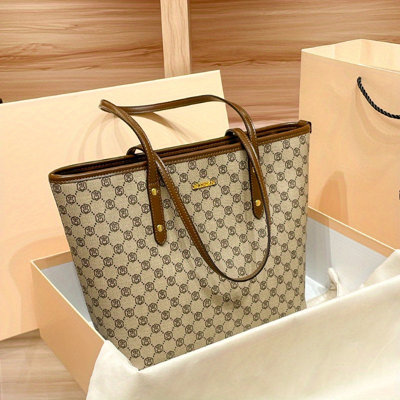Hong Kong Light Luxury High-end Fashion Large Capacity Office Worker Fashion Women'S Shoulder Tote Bag
