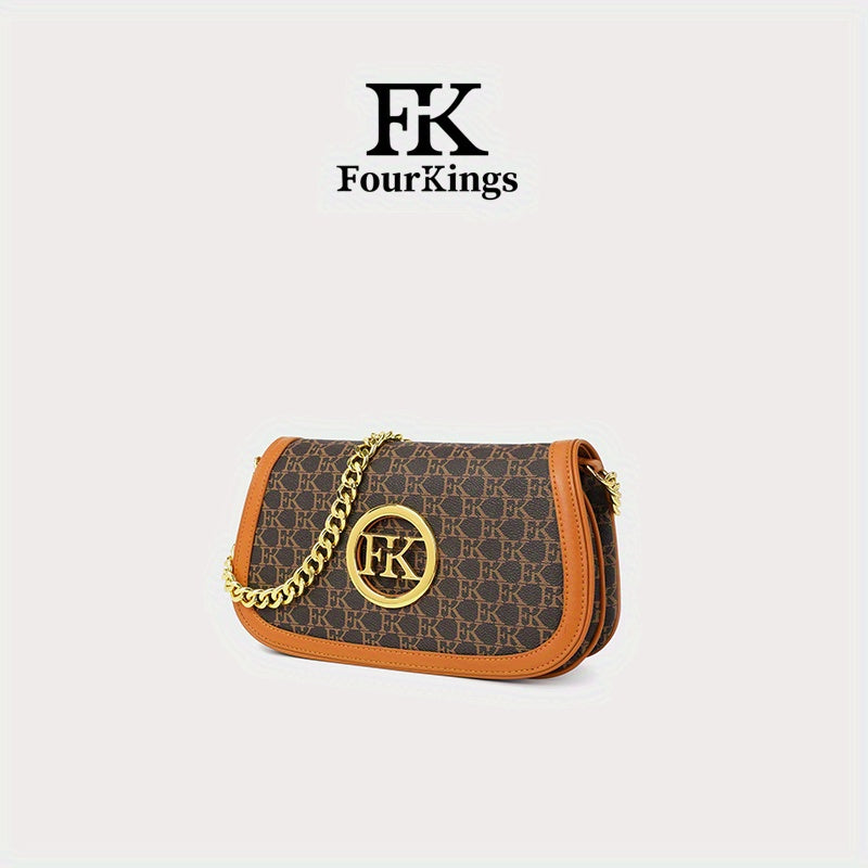 Elegant Women'S Crossbody Bag! 10 Styles Discovered Hong KongFK2025 New Texture Niche High-End Feel Chain Saddle Bag Old Flower Light Luxury Anti-Armpit Bags for Wome