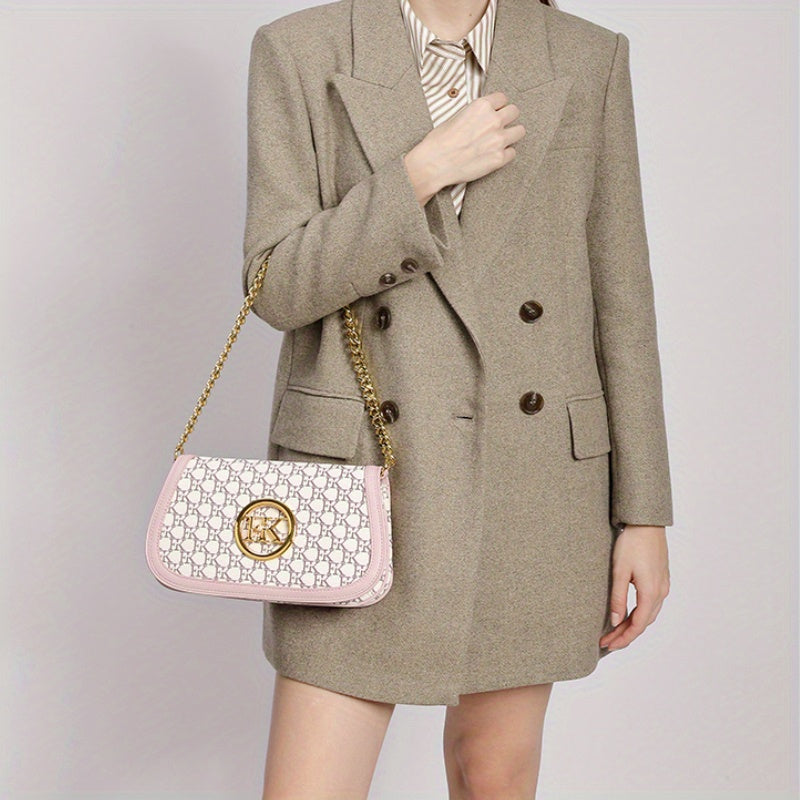 Elegant Women'S Crossbody Bag! 10 Styles Discovered Hong KongFK2025 New Texture Niche High-End Feel Chain Saddle Bag Old Flower Light Luxury Anti-Armpit Bags for Wome