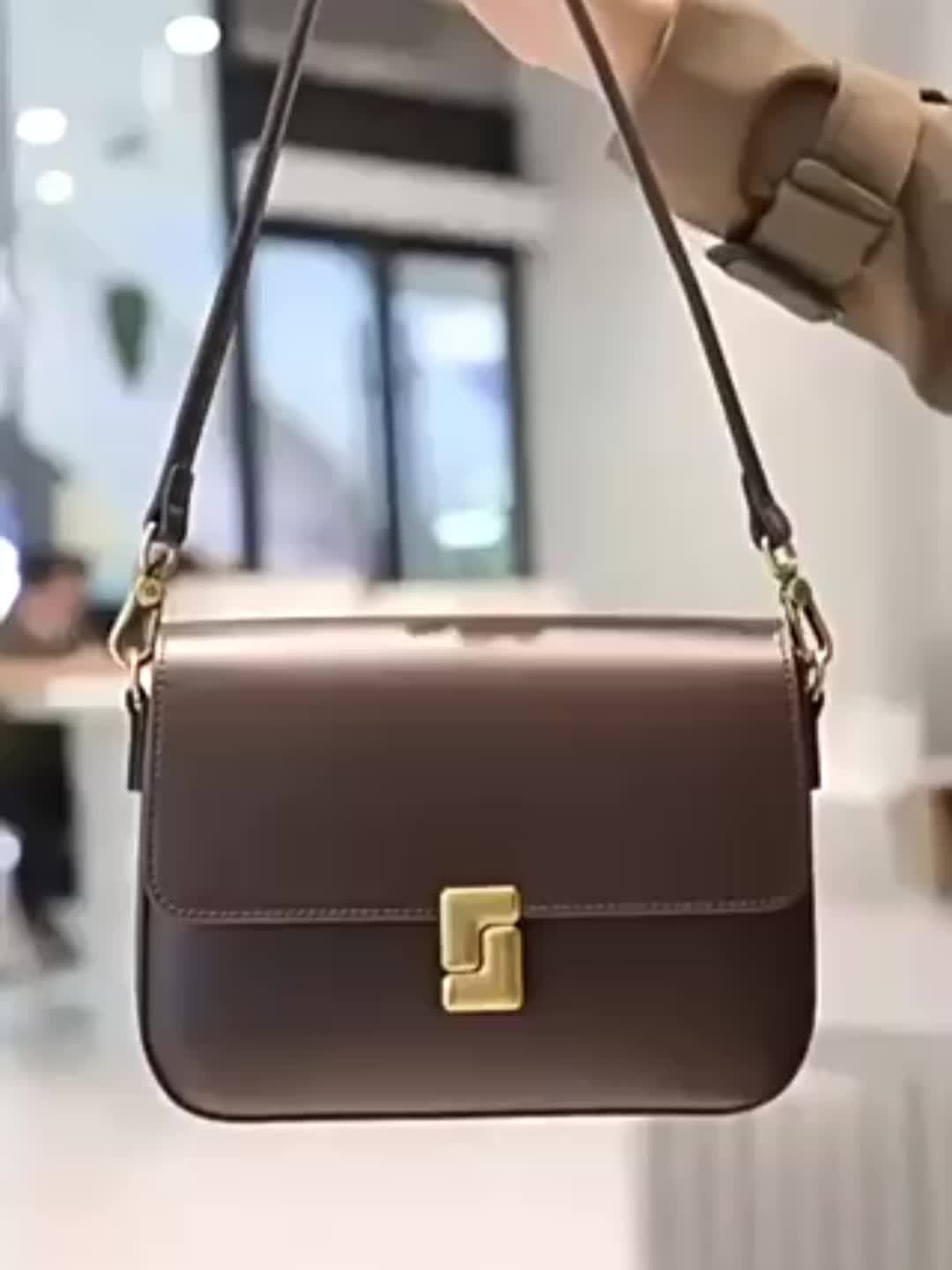 Chic Black Crossbody Bag with Golden-Tone Hardware - Versatile Shoulder Purse for Women, Minimalist Design, Zip Closure, Available in Sizes S to XXL