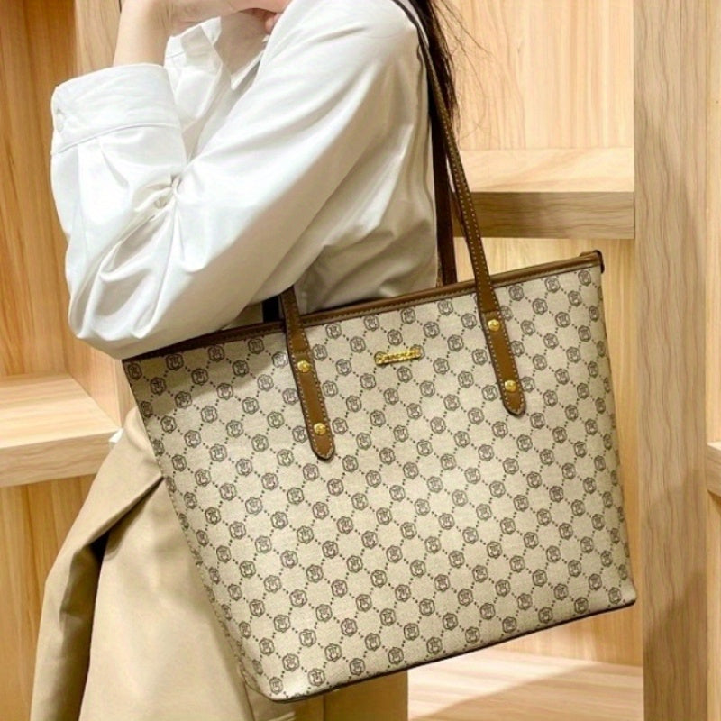 Hong Kong Light Luxury High-end Fashion Large Capacity Office Worker Fashion Women'S Shoulder Tote Bag