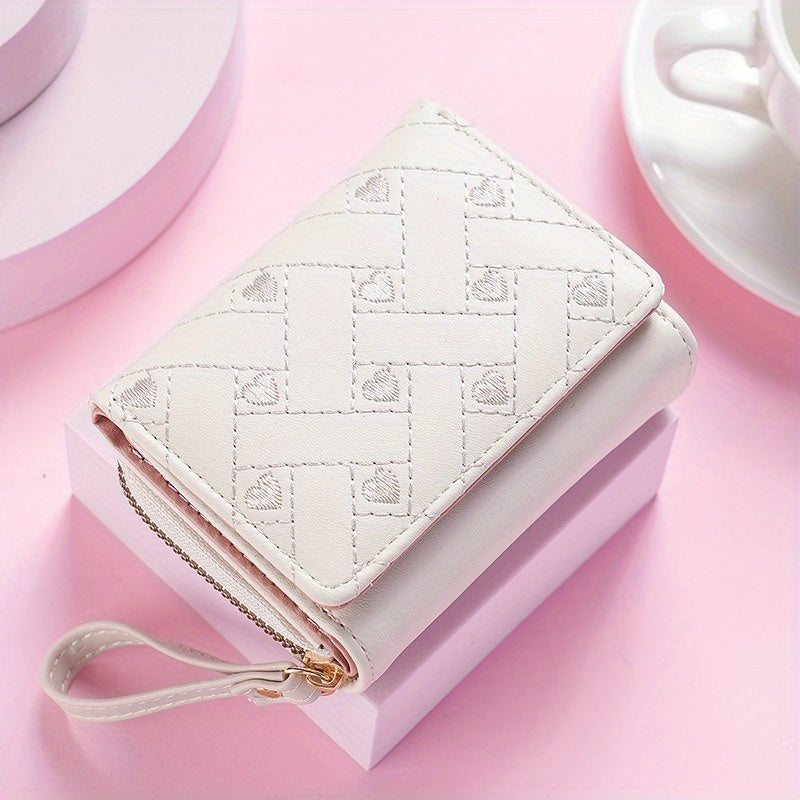 1\u002F2\u002F3pcs Embroidered Heart Coin Purse- Women'S Compact Wallet for Cash\u002FCards - Minimalist Pocket Organizer - Stylish Small Purse for Daily Essentials
