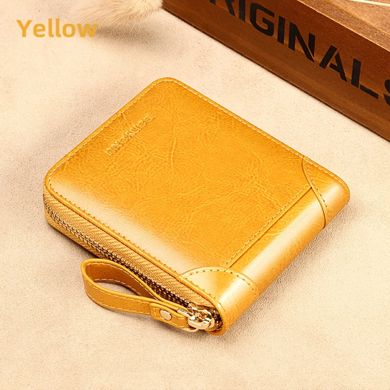 Vintage RFID Wallet BANYANU Women's Vintage RFID Blocking Wallet | Multi-Card Holder with Zipper, 2-Layer, Coin Purse & Card Slots, Compact Design for Everyday Use, Stylish Accessory, Textured Finish