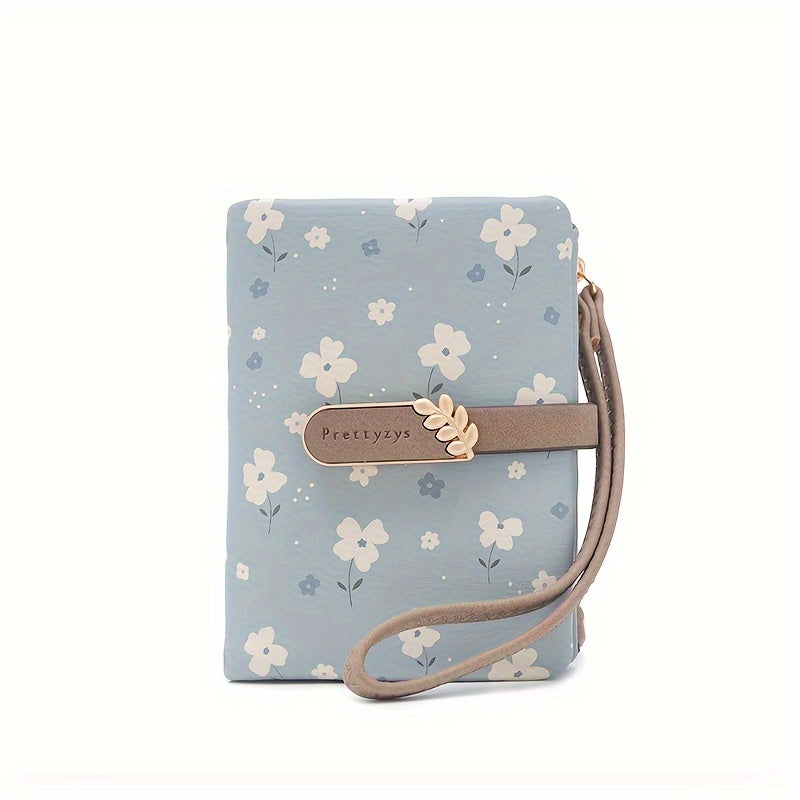 New Printed Short Women'S Wallet, a Fresh And Stylish Large-Capacity Multifunctional Purse, Wrist Wallet, Coin Pouch, And Card Holder All in One.