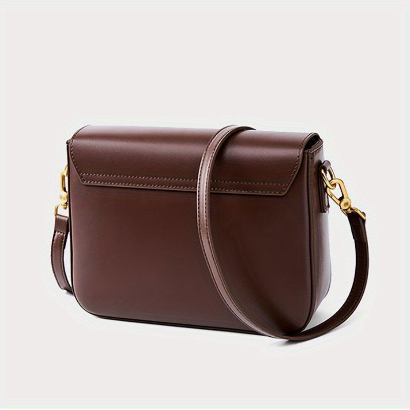 Chic Black Crossbody Bag with Golden-Tone Hardware - Versatile Shoulder Purse for Women, Minimalist Design, Zip Closure, Available in Sizes S to XXL