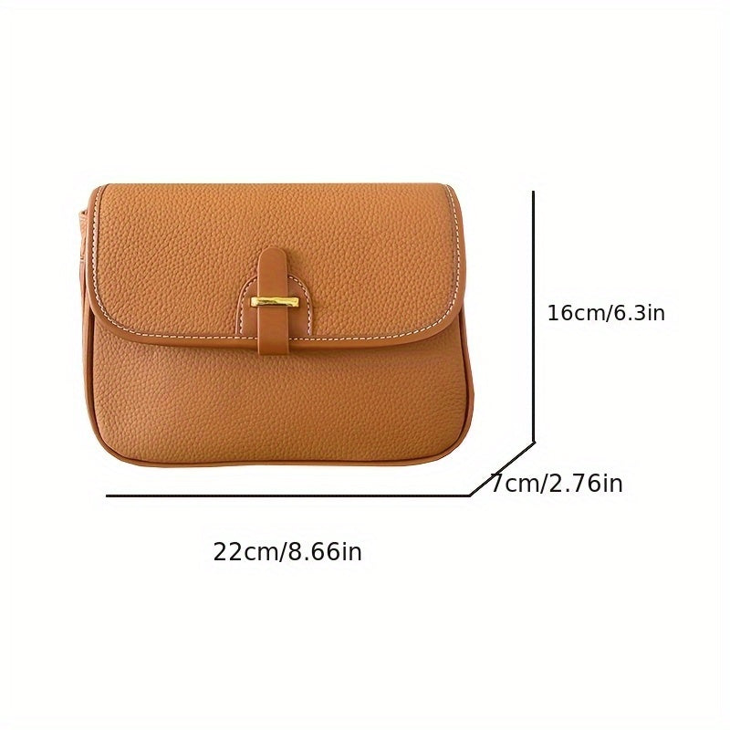 Genuine Leather Crossbody Bag for Women - Stylish Beige & Brown Two-Tone Handbag with Detachable Strap, Magnetic Closure, and Multiple Compartments