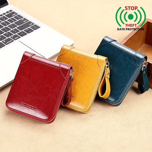 Vintage RFID Wallet BANYANU Women's Vintage RFID Blocking Wallet | Multi-Card Holder with Zipper, 2-Layer, Coin Purse & Card Slots, Compact Design for Everyday Use, Stylish Accessory, Textured Finish