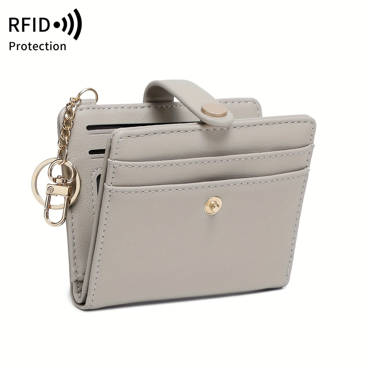 FOREVER MIYIN Compact RFID Blocking Women'S Wallet - Minimalist Ultra-Thin Bi-Fold with Multiple Card Slots, Coin Purse & Keychain, Lightweight Multi-Functional Short Wallet, Black, RFID Blockin