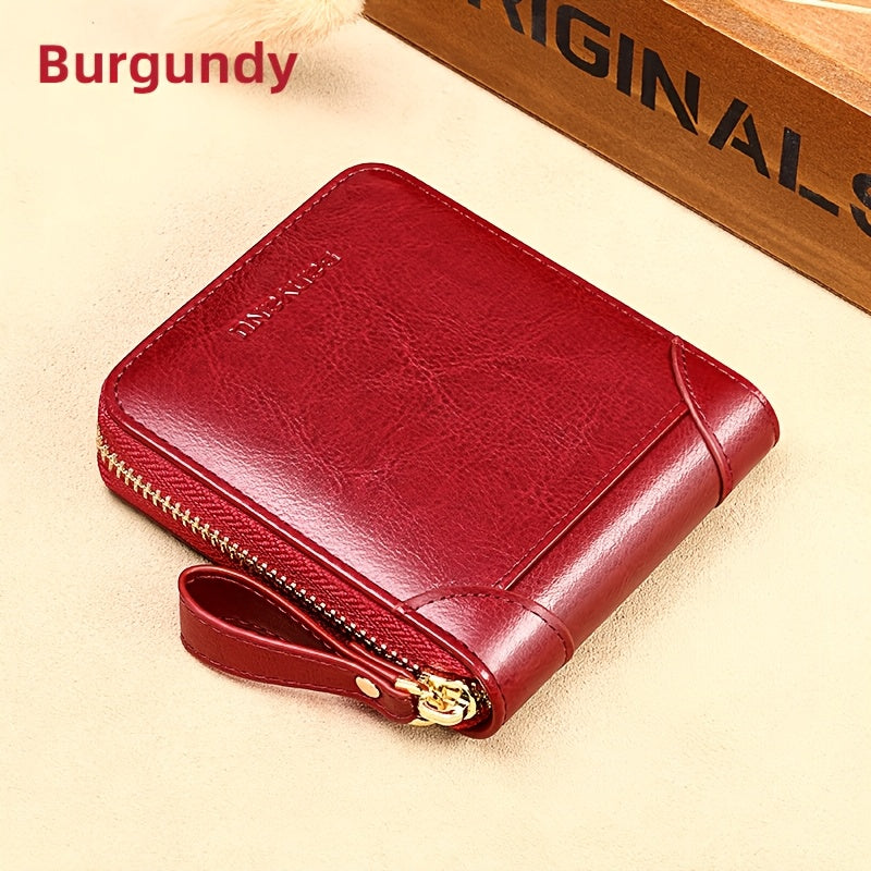 Vintage RFID Wallet BANYANU Women's Vintage RFID Blocking Wallet | Multi-Card Holder with Zipper, 2-Layer, Coin Purse & Card Slots, Compact Design for Everyday Use, Stylish Accessory, Textured Finish