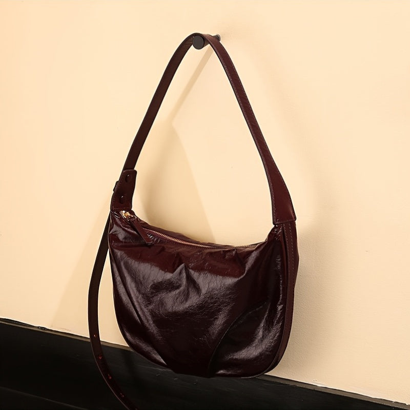 Vintage-Inspired Black Tote Bag with Adjustable Strap - Large Capacity Shoulder & Crossbody Bag for Women, Zipper Closure, Fabric Lining, Everyday Tote Bag|Vintageinspired Bag|Zippered Closure, Large Tote Bag