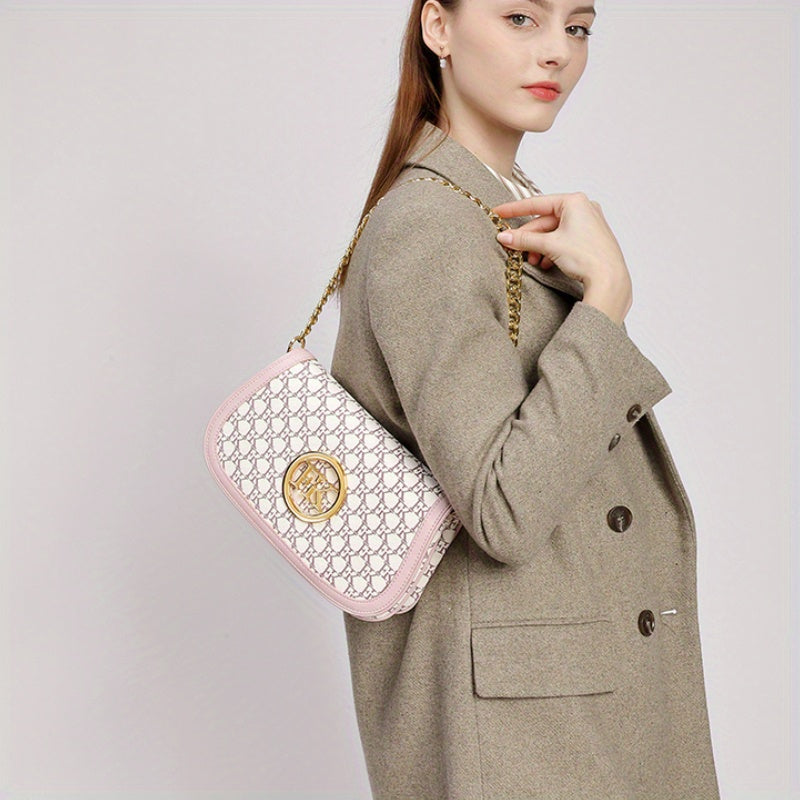 Elegant Women'S Crossbody Bag! 10 Styles Discovered Hong KongFK2025 New Texture Niche High-End Feel Chain Saddle Bag Old Flower Light Luxury Anti-Armpit Bags for Wome